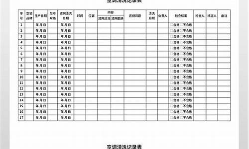 空调消毒记录表_空调消毒记录本